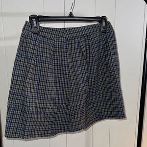 Xhilaration Black and Blue Plaid A-Line Skirt